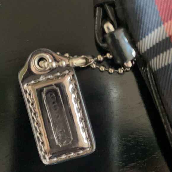 Coach Wristlet. Plaid: Blue, red, grey. - Picture 3 of 5
